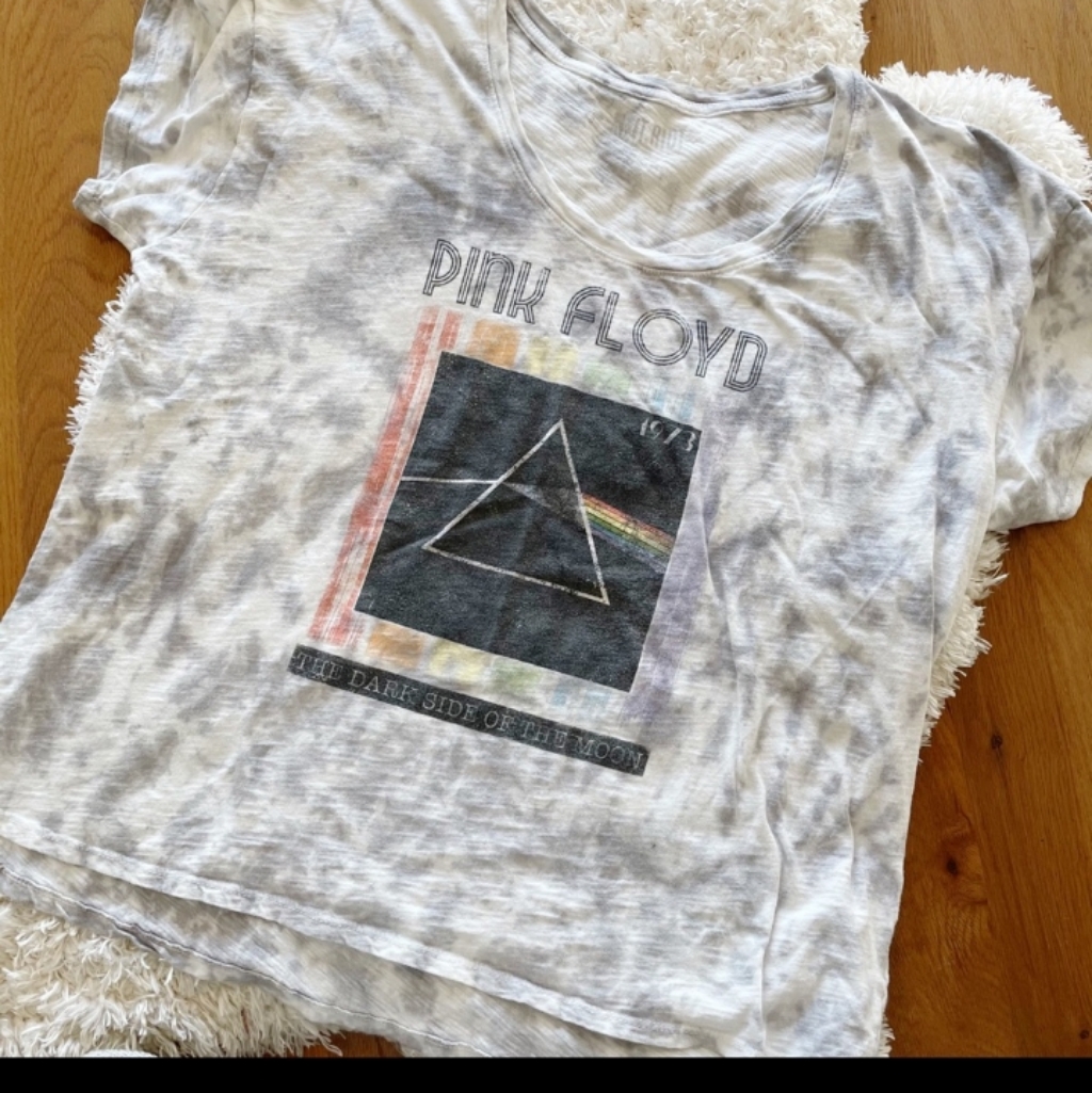 Knit Riot Pink Floyd Grey Tie Dye Graphic Tee Shirt Size Large L
